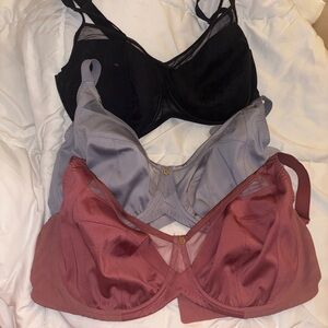 Women’s 40G Underwire Bras - Black, Gray, Dusty Rose